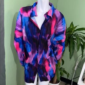 Vibrant Tie-Dye Button-Up Shirt